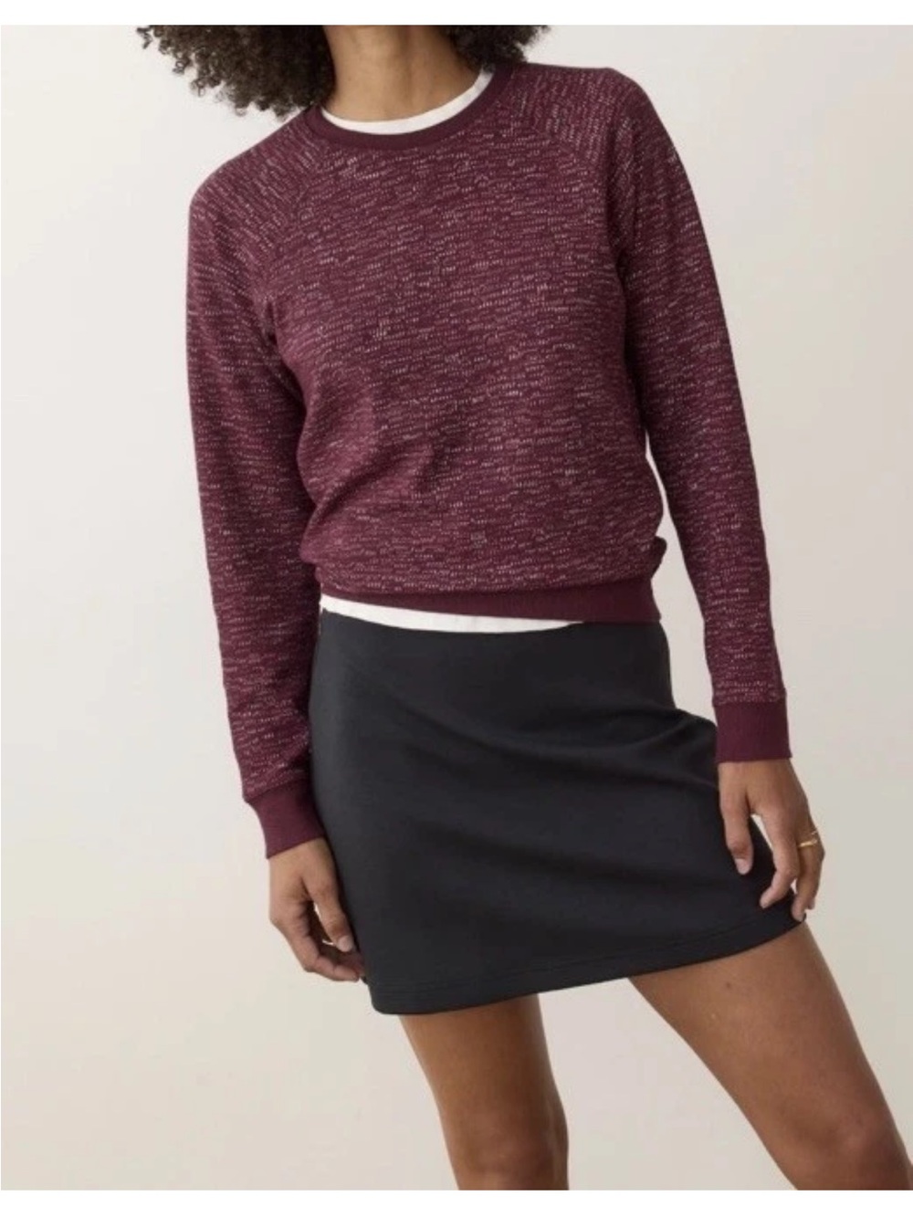 NWT Marine Layer Juno Reversible Raglan Shirt Small S Maroon Long Sleeve Top $94